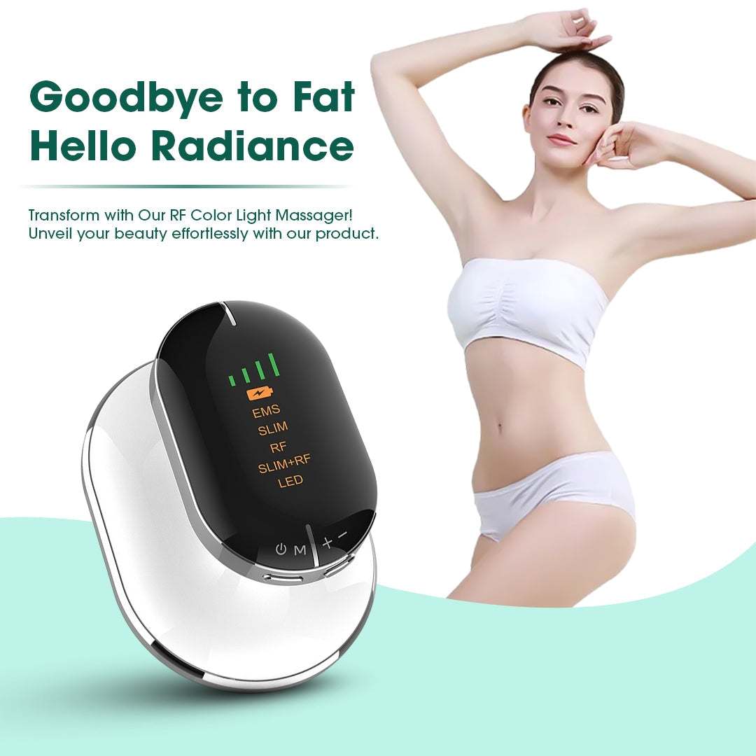 Advanced Body Contouring Device with RF color light and multi-functional modes for fat reduction and skin tightening.