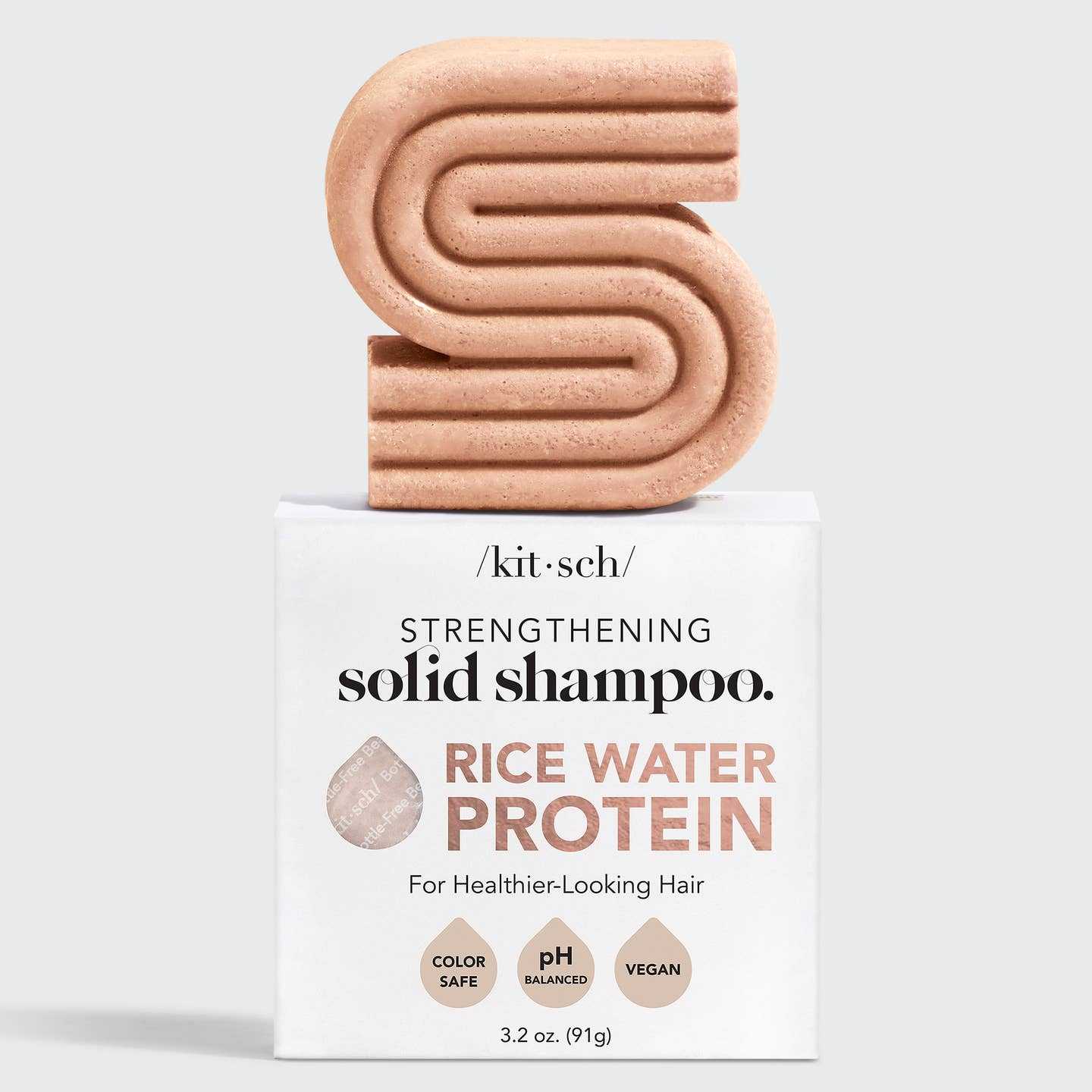 Kitsch Rice Water Protein Shampoo Bar for hair growth, color safe, pH balanced, vegan, solid shampoo for healthier hair