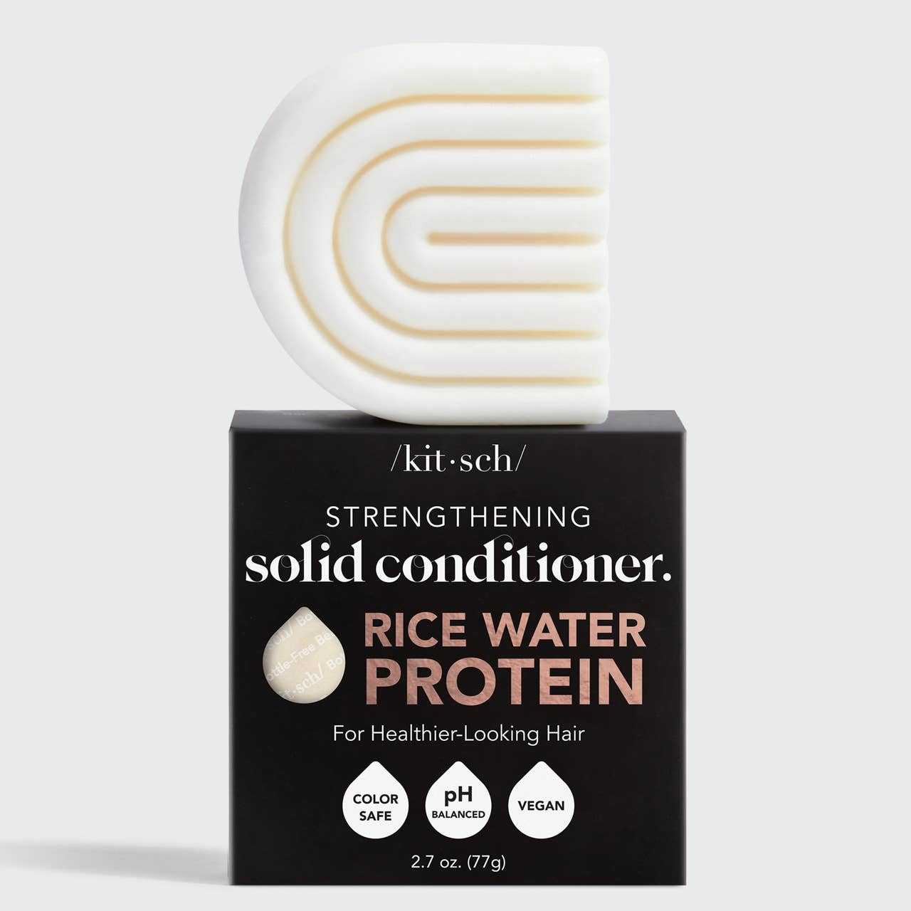 Rice Water Protein Conditioner bar for hair growth and strengthening with natural fragrance, color-safe, vegan, and eco-friendly packaging