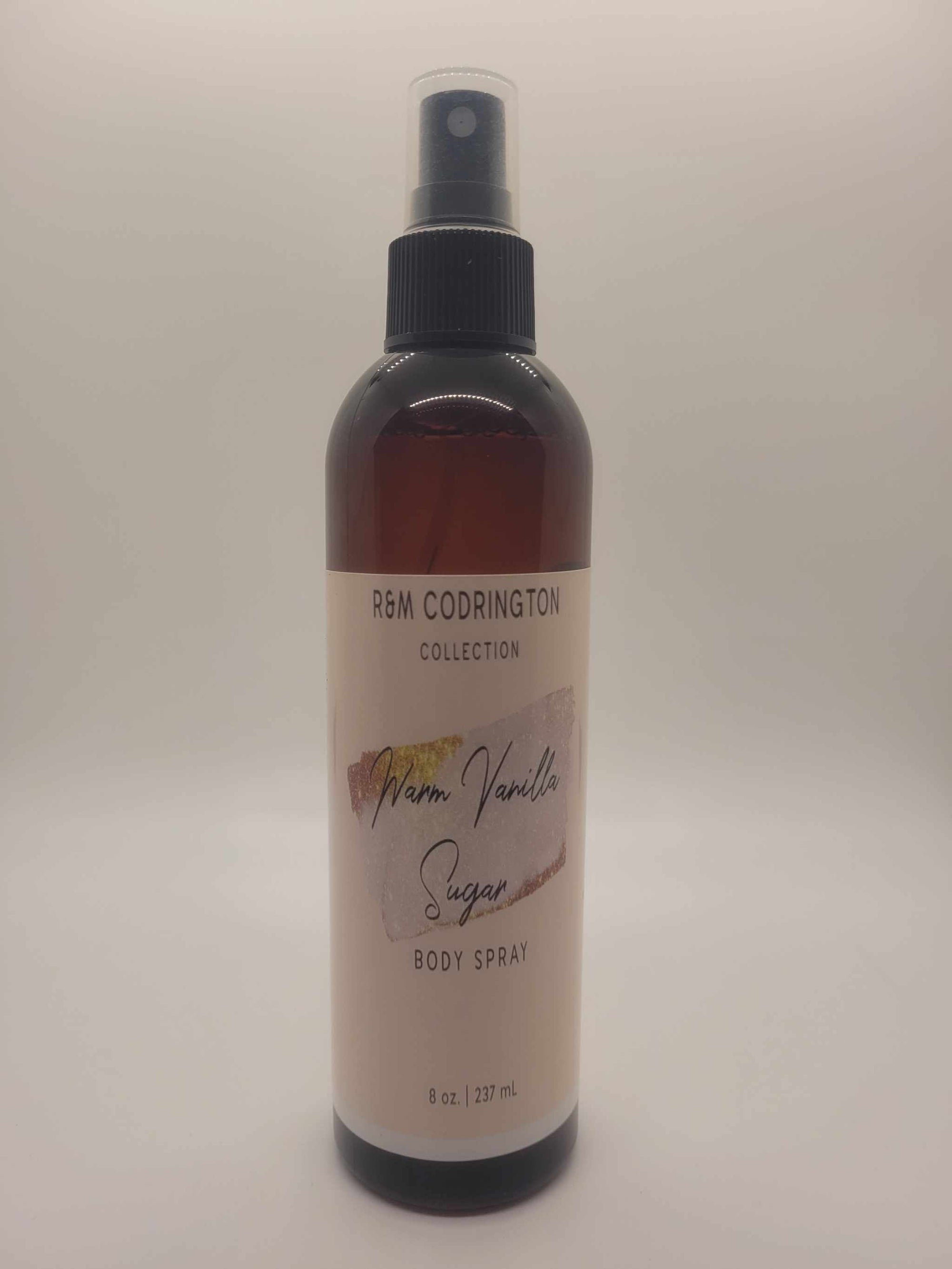 Warm Vanilla Sugar body spray bottle with high-quality fragrance from R&M Codrington Collection