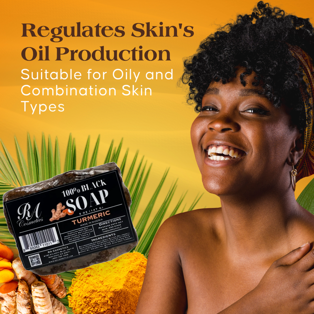 African Black Soap Bar - Turmeric Oil  5 oz