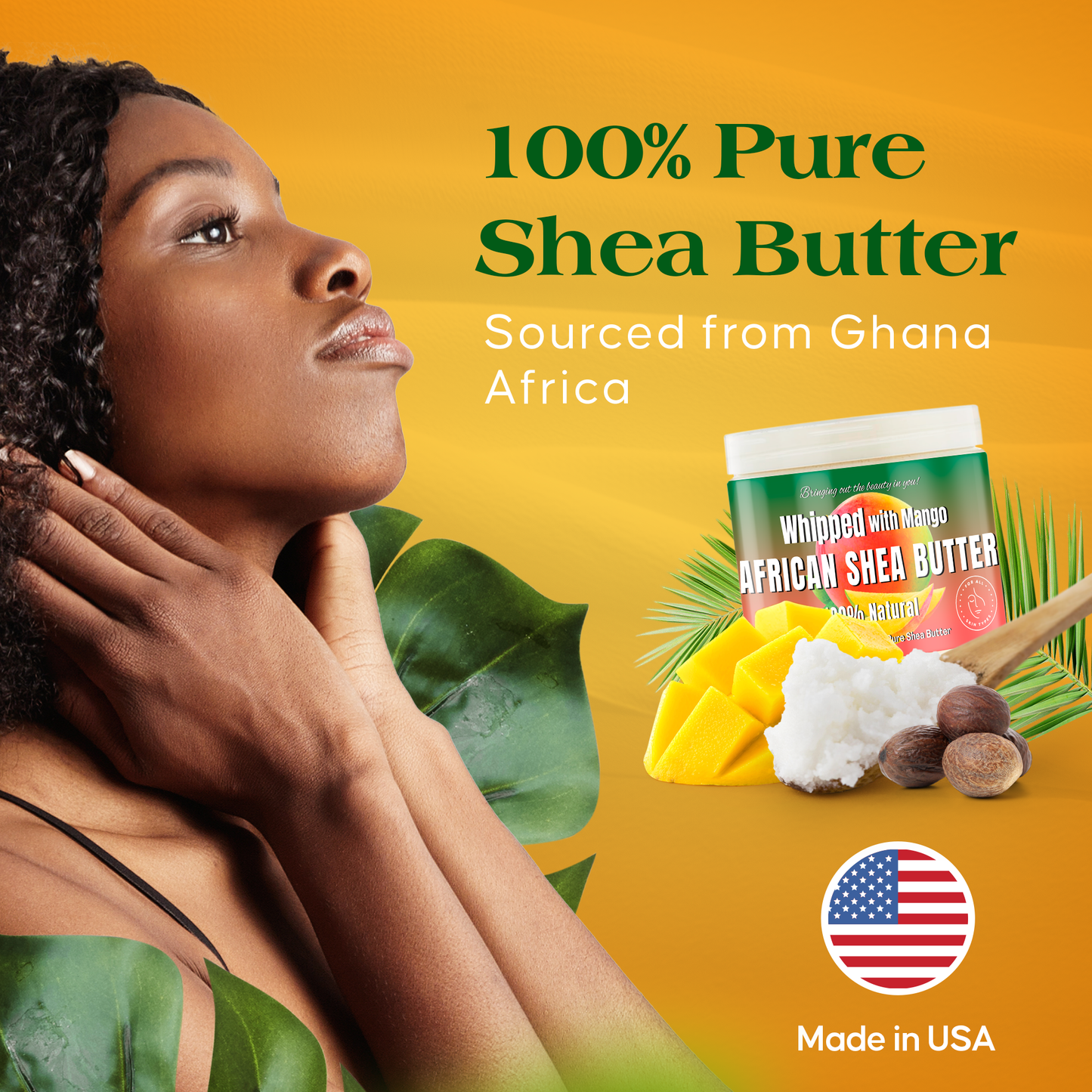 100% African Ivory Shea Butter Whipped - Mango, 12 oz