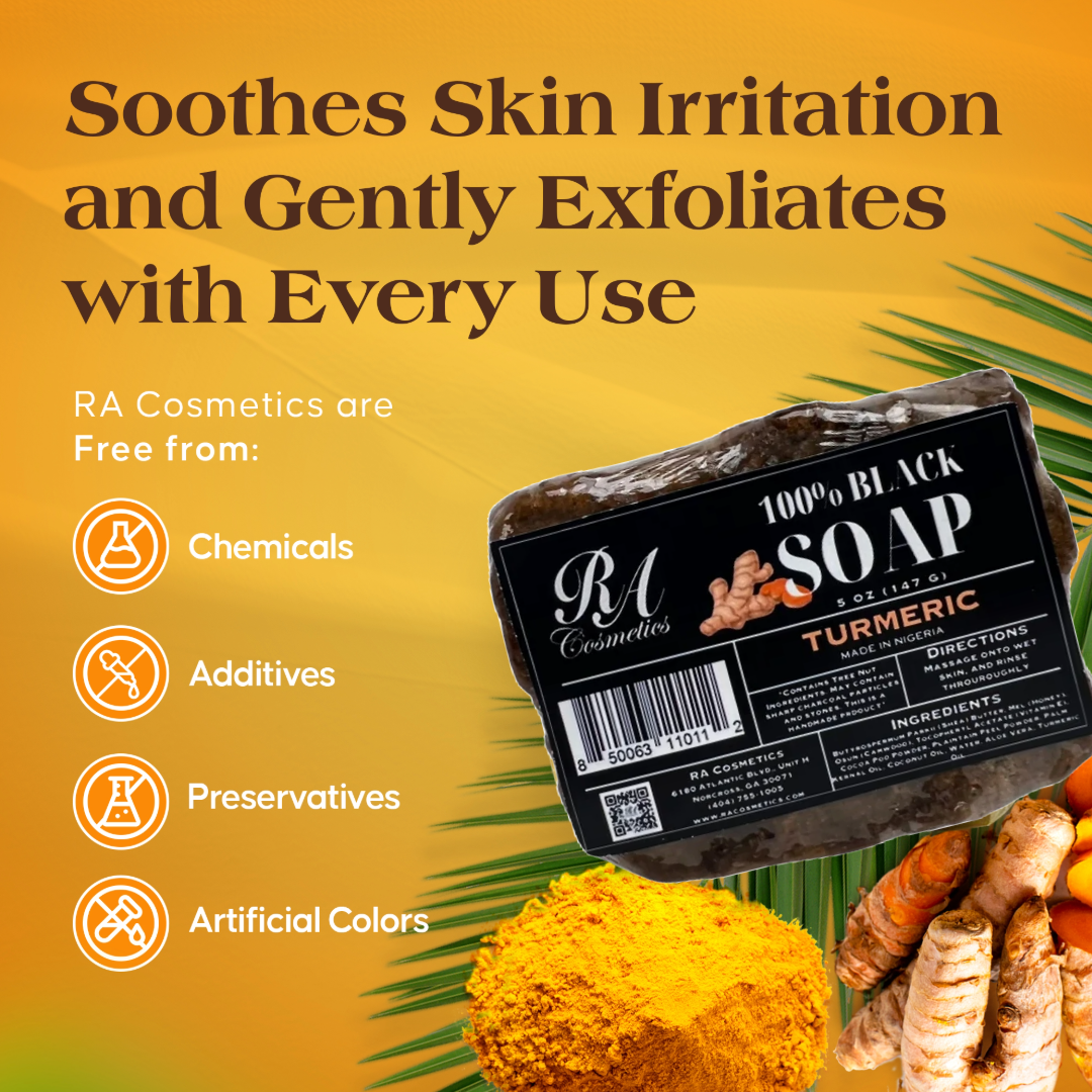 African Black Soap Bar - Turmeric Oil  5 oz