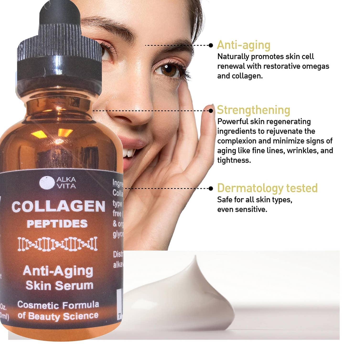 Collagen Peptides Serum Skin Facial Wrinkle Age Defying