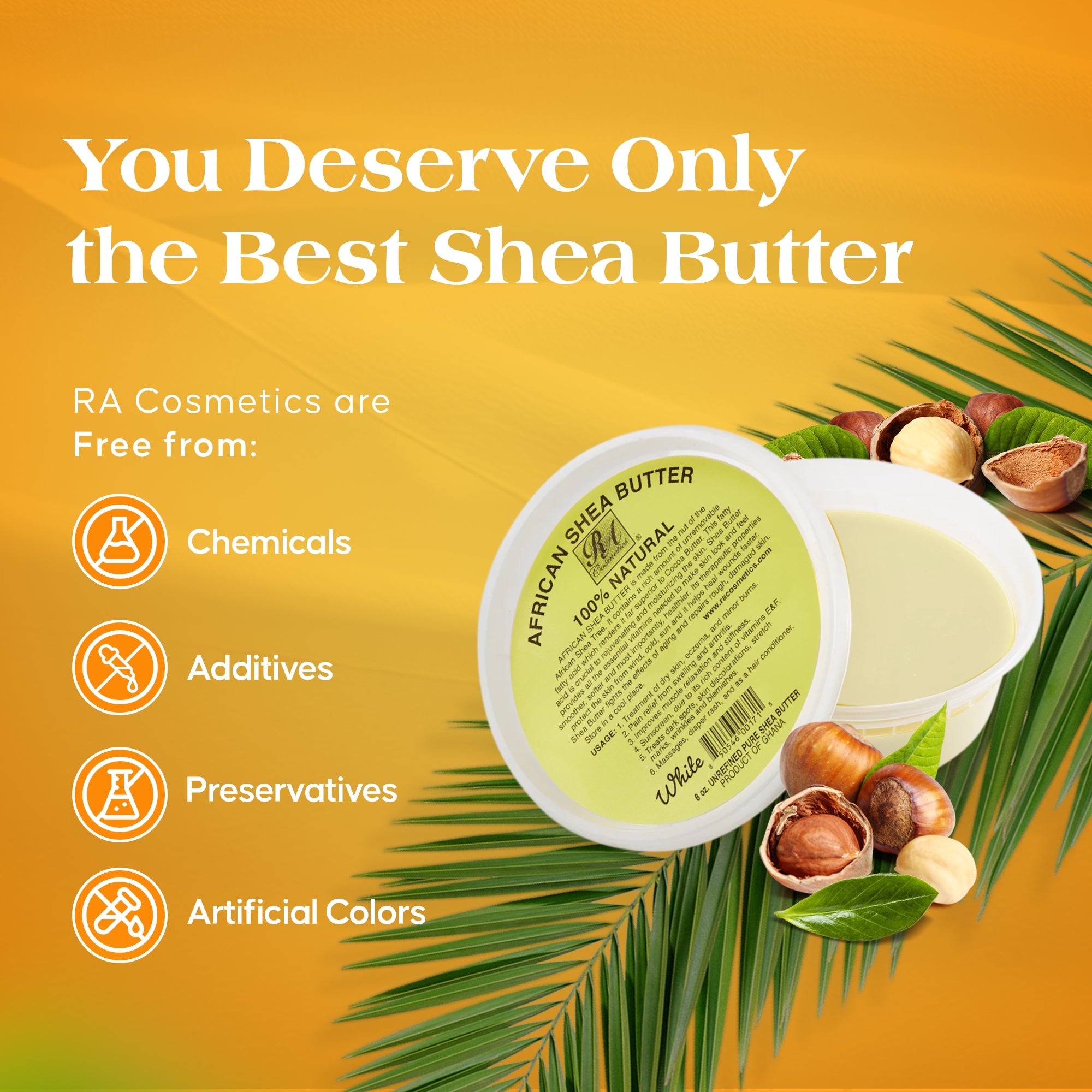 100% African Shea Butter Yellow 8 oz