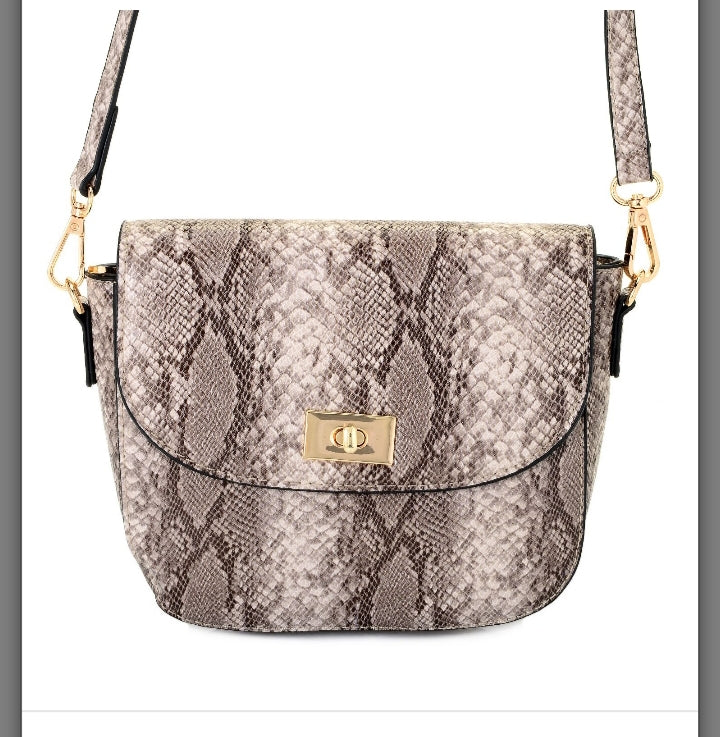 Mellow Workd "Cassidi" Faux Snakeskin Crossbidy Bag