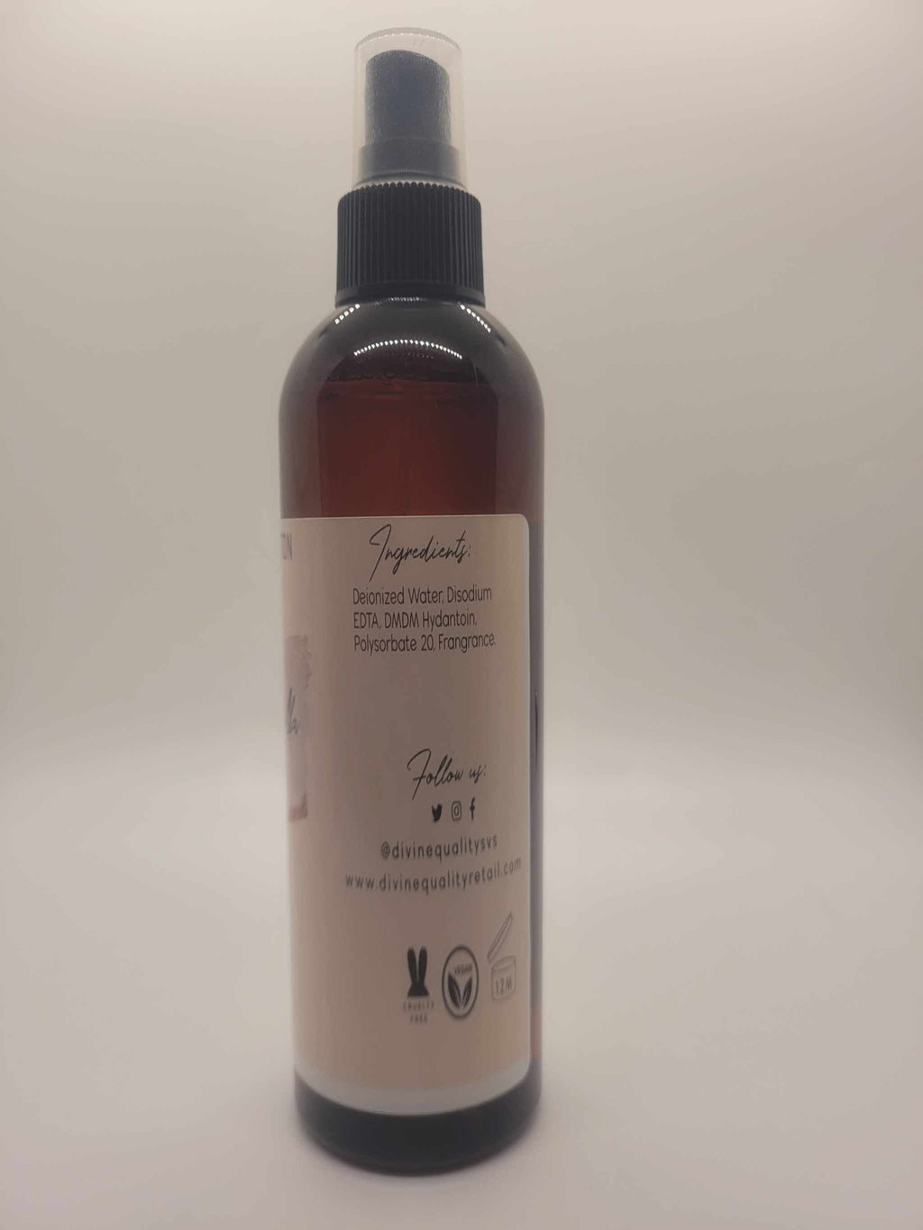 Cherry Blossom Body Spray in a brown spray bottle with R&M Codrington Collection label